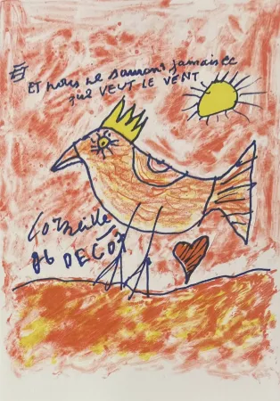 Litografía Corneille - Lithographie Et nous ne saurons jamais ce que veut le vent, 2007