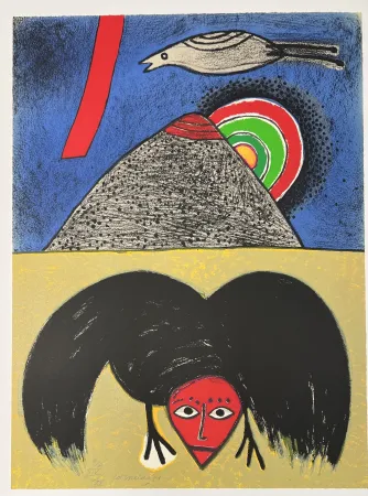 Litografía Corneille - Lithographie  Le corbeau - Hommage à Edgar Allan Poe