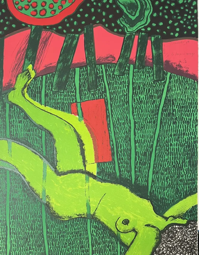 Litografía Corneille - Lithographie, Le tapis rouge, 1973