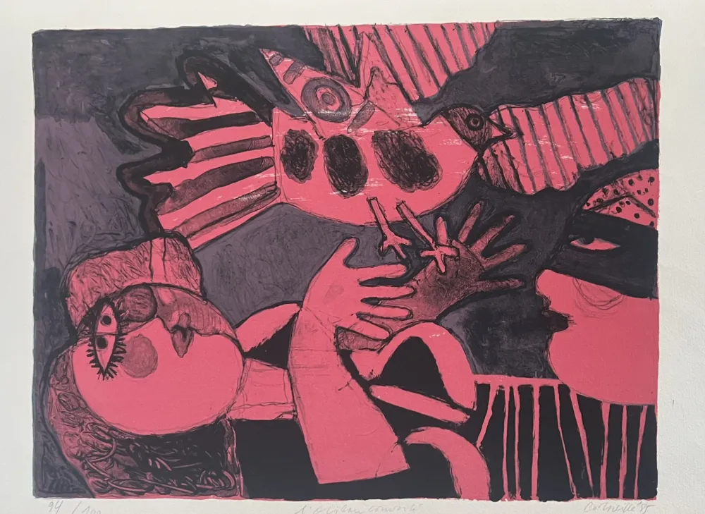 Litografía Corneille - Lithographie L'oiseau convoité, 1985