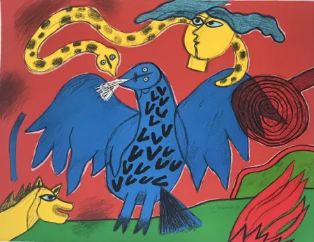Litografía Corneille - Lithographie Mémoire de Bali, 1993