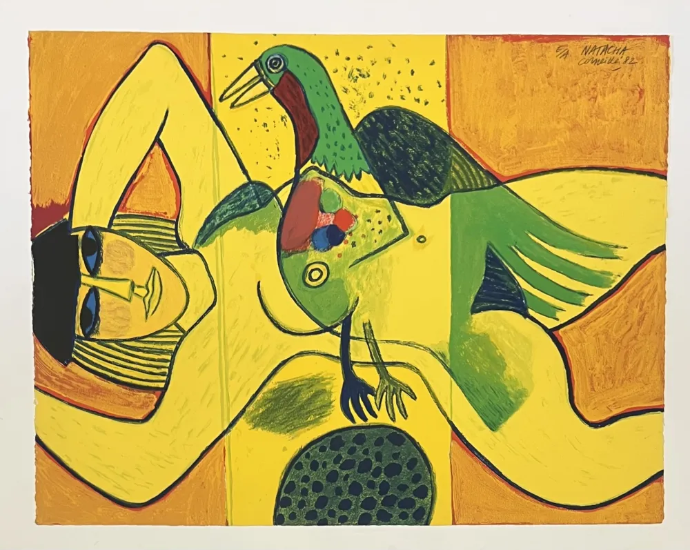 Litografía Corneille - Lithographie Nu jaune, 1982