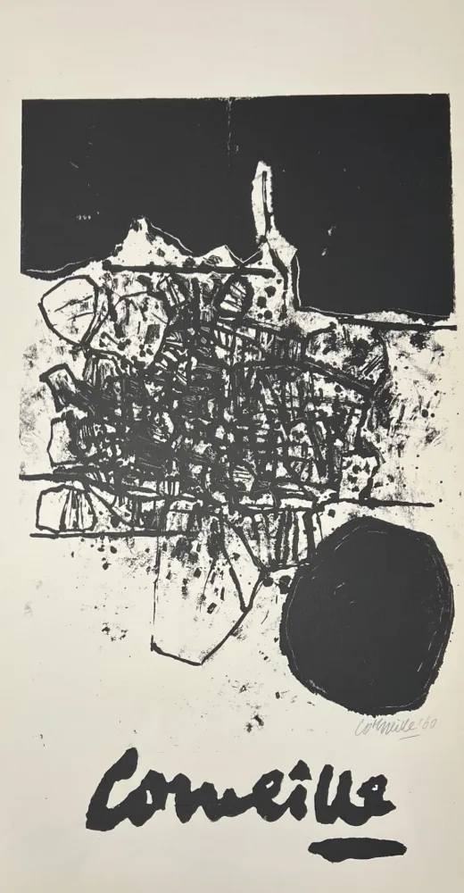 Sin Técnico Corneille - Lithographie Paysage minéralogique 1960