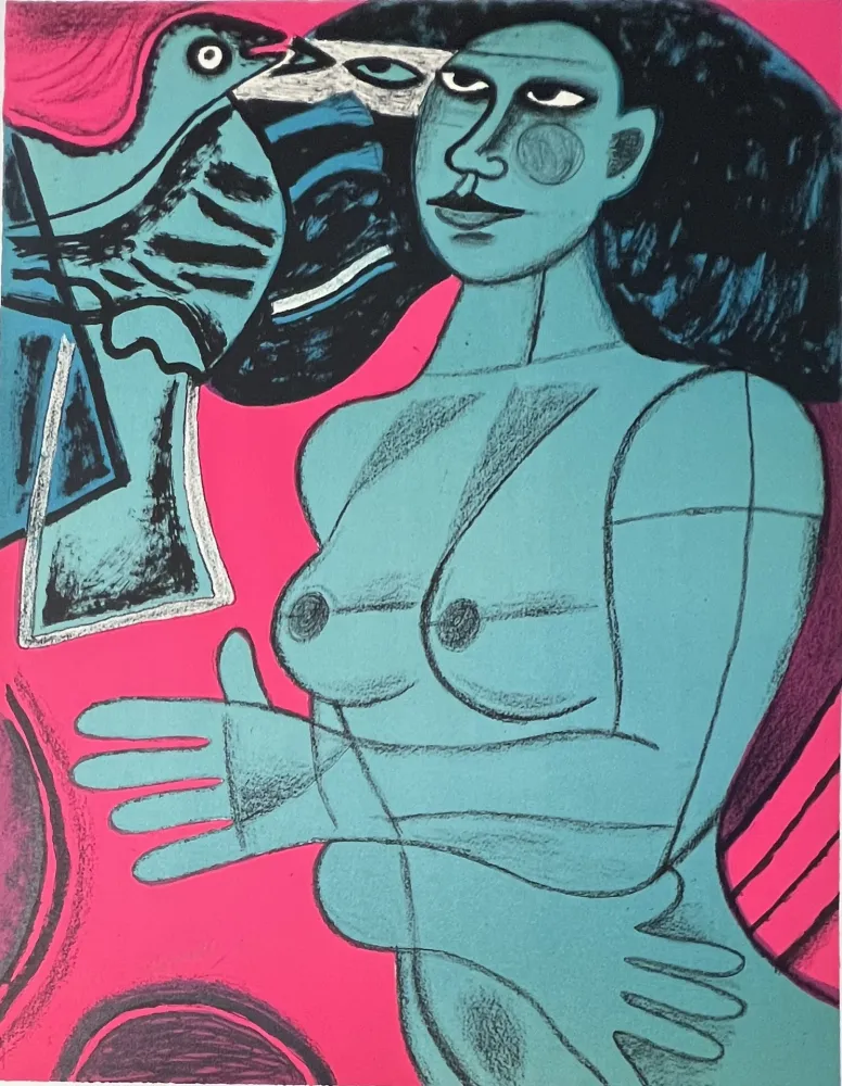 Litografía Corneille -  Lithographie Tendre est l'oiseau 1991