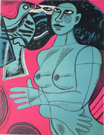 Litografía Corneille -  Lithographie Tendre est l'oiseau 1991