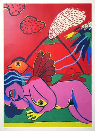 Litografía Corneille - Lying Nude (Liegender Akt)