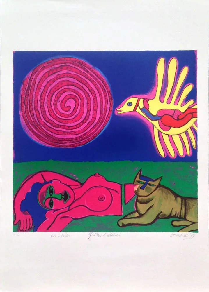 Litografía Corneille - Nu au Soleil