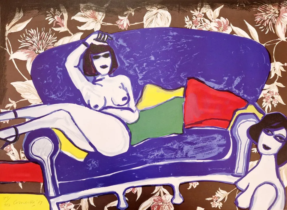Litografía Corneille - Nus au canapé