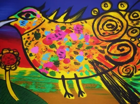 Litografía Corneille - Oiseau