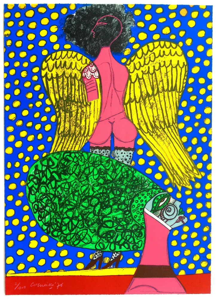 Litografía Corneille - Omaggio a Fellini