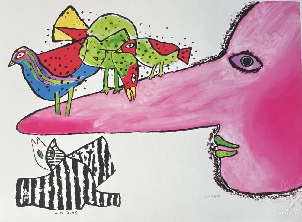 Estampa Numérica Corneille -  Pinocchio 1973 Tirage numéroté 45 ex AO