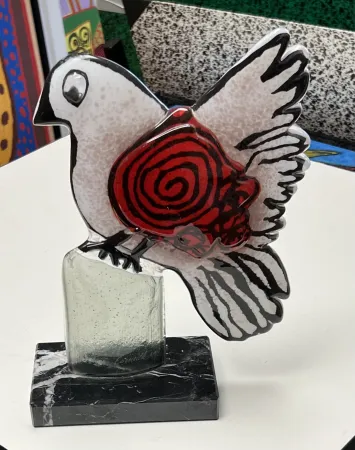 Múltiple Corneille - Sculpture en verre « Oiseau de Paradis » - signée à la main EA 1/1