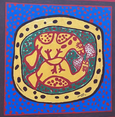 Sin Técnico Corneille - Sérigraphie sur toile Love Birds, E/A- Encadrée