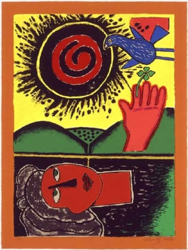 Serigrafía Corneille - Soleil cou coupé III