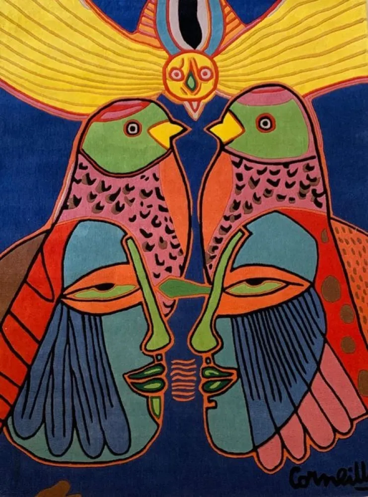 Múltiple Corneille - Tapis Splendeurs des Tropiques - Tapis d'artiste avec certificat