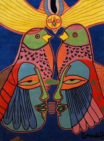 Múltiple Corneille - Tapis Splendeurs des Tropiques - Tapis d'artiste avec certificat