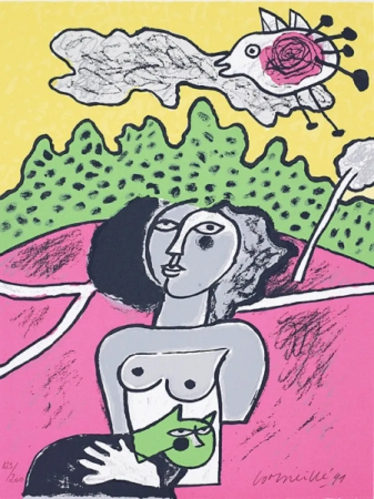 Serigrafía Corneille - Terre habitée