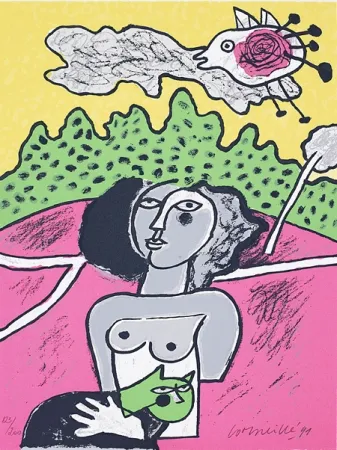 Serigrafía Corneille - Terre habitée