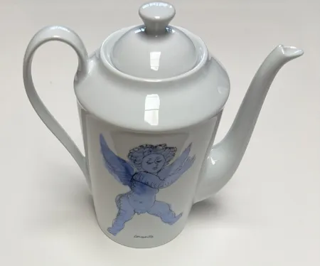 Cerámica Corneille - Théière L'Ange d'après Rubens, en porcelaine de Limoges