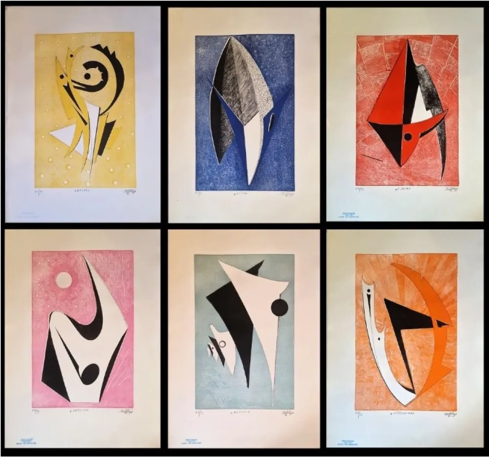 Grabado Cortelazzo - Vita, Nascita, Forza, Intelligenza, Amore, Destino