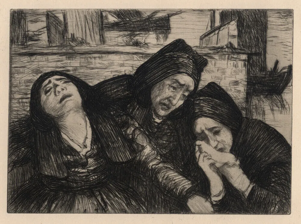 Grabado Cottet - Douleur