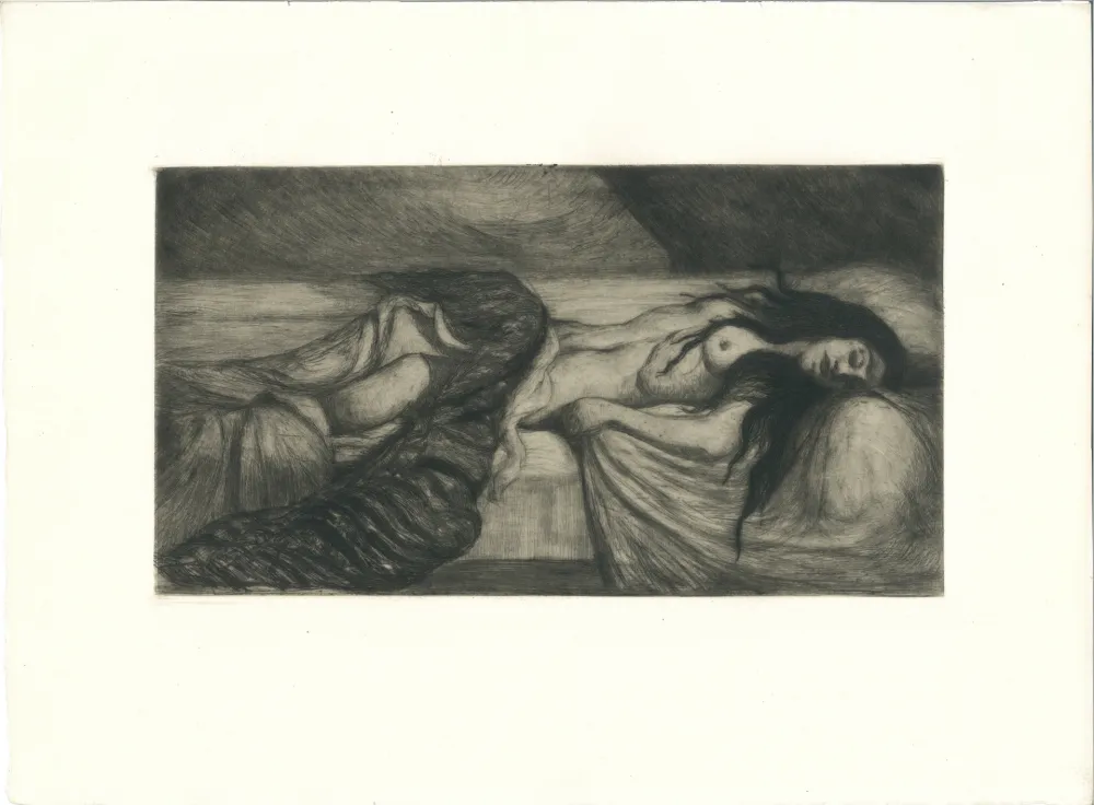 Grabado Cottet - Tristesse