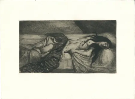 Grabado Cottet - Tristesse