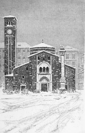 Aguafuerte Cotugno  - Neve a San Babila