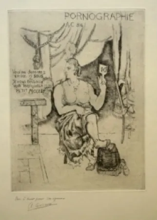 Aguafuerte Courmes - Pornographie