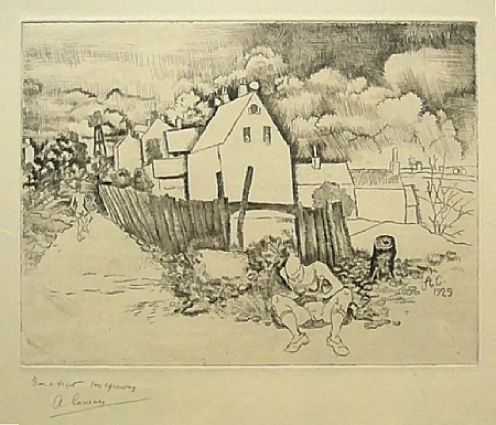 Aguafuerte Courmes - Sans titre