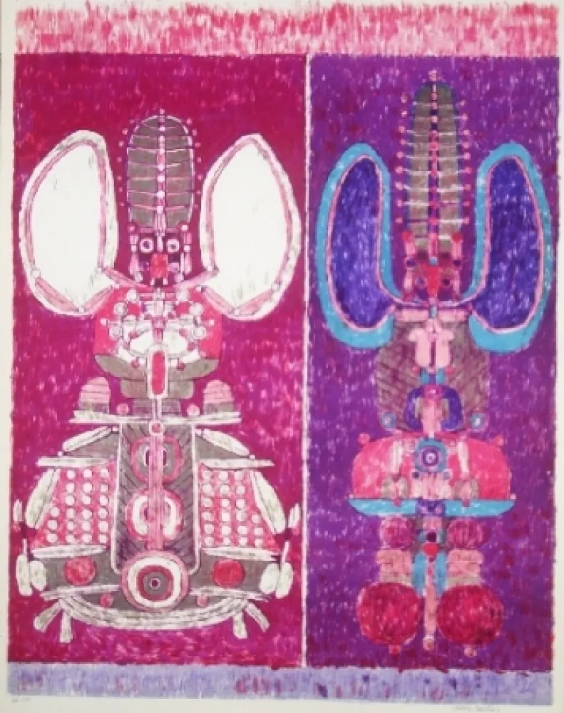 Litografía Courtin - Tremblements