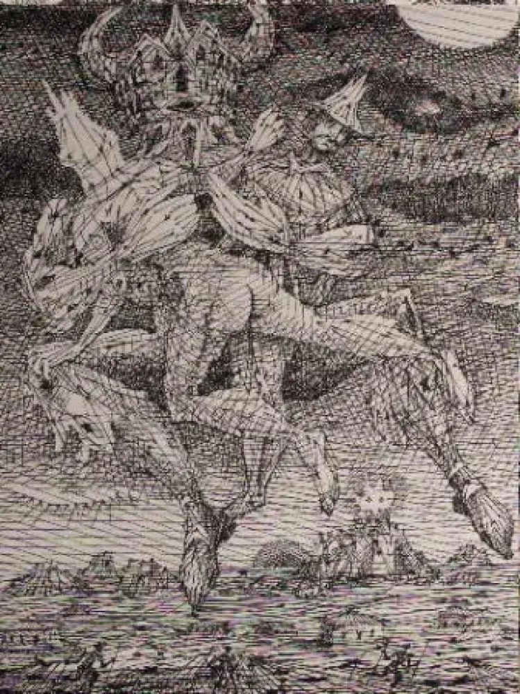 Aguafuerte Coutaud - Voyage dans la lune 2