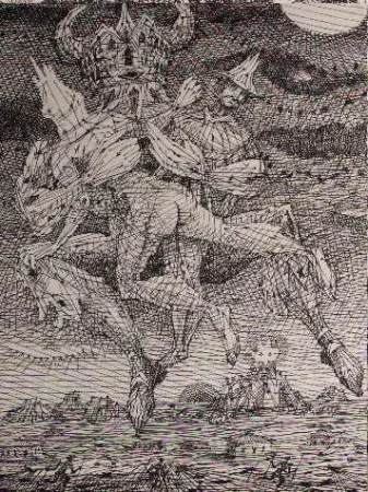 Aguafuerte Coutaud - Voyage dans la lune 2