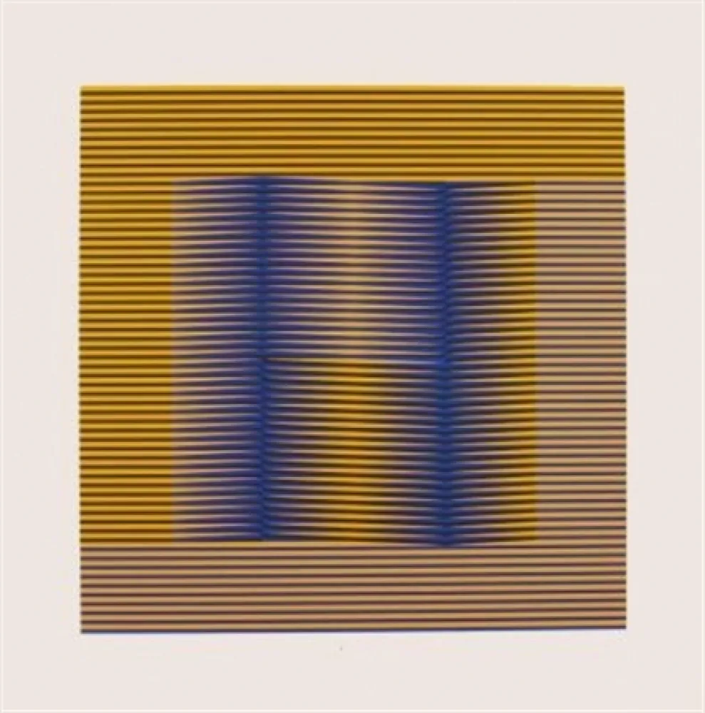 Serigrafía Cruz-Diez - COMPOSITION EN JAUNE ET VILOET