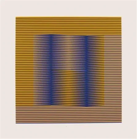 Serigrafía Cruz-Diez - COMPOSITION EN JAUNE ET VILOET