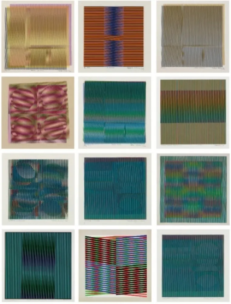 Serigrafía Cruz-Diez - Grupo de 15 Serigrafías sobre papel 