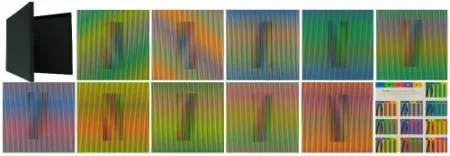 Litografía Cruz-Diez - Inducción Cromática a doble frecuencia