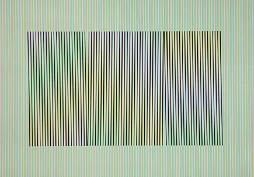 Litografía Cruz-Diez - Mod. 3 Inducción Cromática a doble frecuencia Toledo