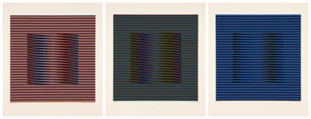 Serigrafía Cruz-Diez - ORANGE, VERTE y BLEU