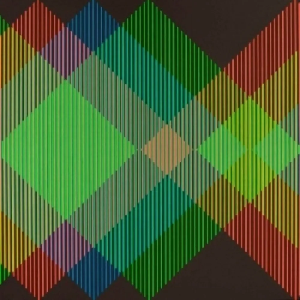 Litografía Cruz-Diez - Serie Semana - Miércoles