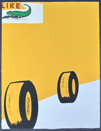 Litografía Cucchi - Enzo Cucchi (1949) - Lire - Color lithograph on wove paper - 2001