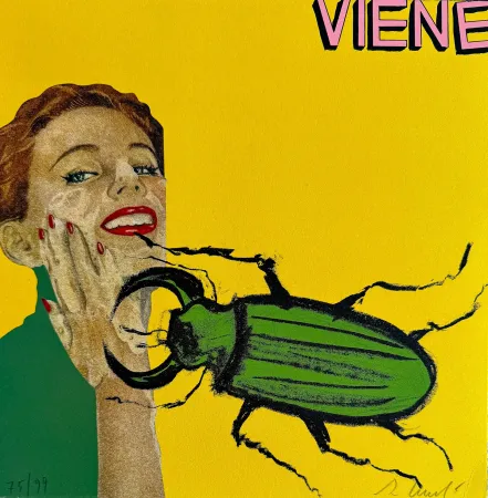 Litografía Cucchi - Viene