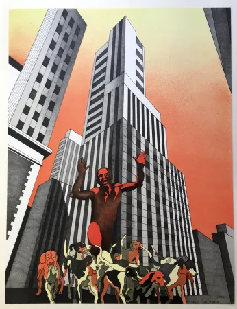 Litografía Cueco - La meute