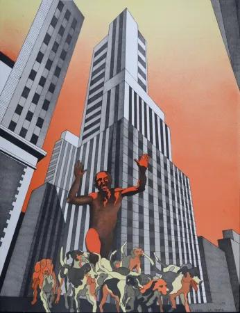 Litografía Cueco - La Meute, circa 1968 - Hand-signed