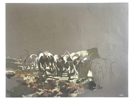 Litografía Cueco - Meute de chiens II