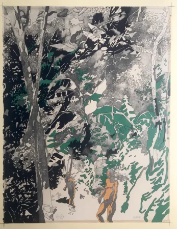 Litografía Cueco - Sans titre (Homme et femme)