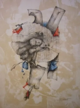 Litografía Cuixart - Sans titre