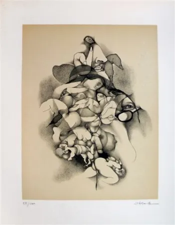 Litografía Daboval - Les phantasmes de Berthe