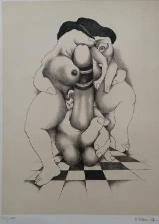 Litografía Daboval - Phantasmes de Berthe 1