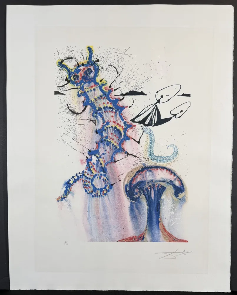 Grabado Dali - Alice in Wonderland Advice from a Caterpillar